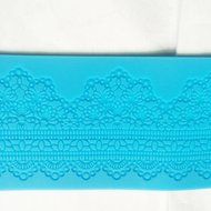 Large Sugarcraft Cake Decoration tool Baroc Lace Border Icing Silicone Mold Mould Lace Shaped Cupcake Mat 39.5x13x0.8cm...