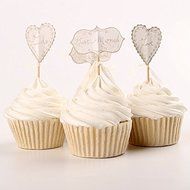 Elfun(TM) Wedding Party Cupcake Topper I Do Just Married Love To Have To Hold Cupcake Decoration -24 count N3