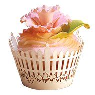 Filigree Regular Cupcake Wrapper, White, 12 pack N11