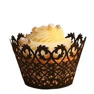 Filigree Regular Cupcake Wrapper, White, 12 pack N12