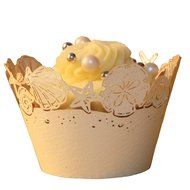 Filigree Regular Cupcake Wrapper, White, 12 pack N13