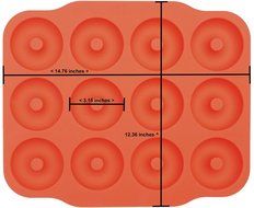 Large Full Size Donut Pan, Silicone Bagel Mold, 12 Non Stick Professional Grade Doughnut Cavity Baking Made Easy... N4
