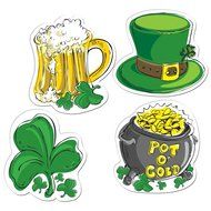 Beistle 33660 24-Pack Decorative St. Patrick's Day Cutouts, 16-Inch