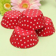 100pcs Red Polka Dot Muffin Cupcake Paper Liners Cups N7