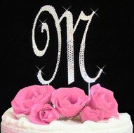 1 X Rhinestone Cake Topper Letter M by Other