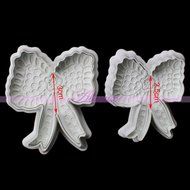 Generic 2Pcs/Set Macrame Bow Fondant Cake Plunger Cutter Sugarcraft Mold Cookie Decorating Tools N3