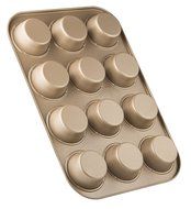 Zenker 7358 Muffin Tin "Mojave Gold" For 12 Muffins, Gold/Mahagony, 15.16 x 10.43 x 1.18" N2
