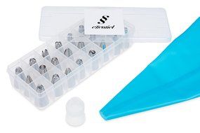 The Best 26 Piece Cake Decorating Kit With Stainless Steel Icing Tips, 1 Coupler And Slicone Pastry Bag Great... N5