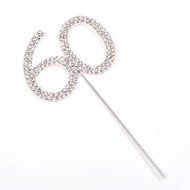 KLOUD City@ Crystal Rhinestone Bling Silver Number 60 Birthday 60th Anniversary Cake Top Topper (Number &quot;60&quot;) N3