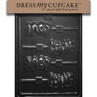 Dress My Cupcake DMCV156 Chocolate Candy Mold, Love Lollipop, Valentine's Day