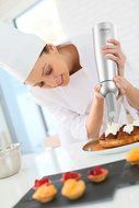 Chef Quality Whipped Cream Dispenser / Cream Whipper, 1 Pint | with 3 Stainless Steel Decorating Nozzles | by... N2
