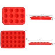 Silicone Mini Muffin Pans, SySrion 24 Cup Premium Cupcakes Pan Shapes, Non-stick, BPA-free Food Grade Silicon... N14