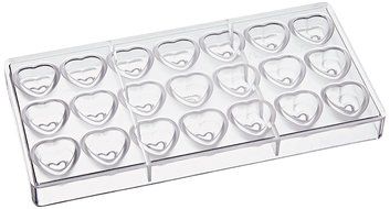 Fat Daddio's Stamped Heart Polycarbonate Candy Mold 21-Piece Tray