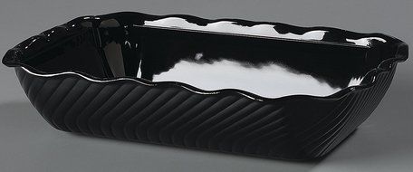 Carlisle 696603 Tulip Deli SAN Crock, 10 lb. Capacity, 13.06 x 10.37 x 3.25", Black (Case of 6) N8