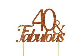 All About Details Copper 40-&amp;-fabulous Cake Topper N3