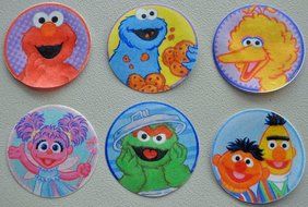 Sesame Street Edible Wafer Cupcake / Cookie Toppers Licensed by Decopac ~ Pre Cut 2 1/2&quot; Round BUY TWO GET THIRD...
