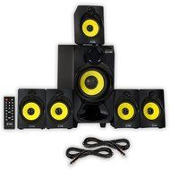Theater Solutions TS518 Bluetooth Home Theater 5.1 Speaker System with FM Tuner and 2 Extension Cables N2