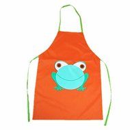 Kids Waterproof Aprons,Cartoon Frog Pattern Aprons,Let Clothes Clean N10