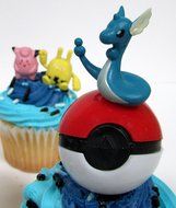 POKEMON 24 Piece MINI Birthday Party Cupcake Topper Set N8