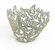 Yansanido 12 set pink Filigree Artistic Bake Little Vine Lace Laser Cut Cupcake Wrapper Cup Muffin Case Trays... N70