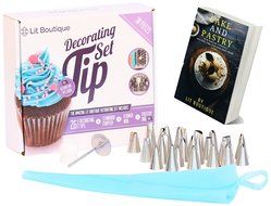 30 Piece Cake Decorating baking tools set- 26 Stainless Steel tips in Storage Case-Flower nail- ONLY KIT with... N5