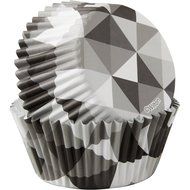 Wilton 415-5170 36 Count Geometric Cupcake Liners, Black &amp; White N2