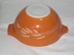 Vintage 1980&#039;s Pyrex AUTUMN HARVEST WHEAT Cinderella Orange-Brown 750 ml Batter Mixing Nesting Bowl