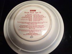 Watkins Fireside French Apple Pie Baking Plate with Recipe (2000) N2