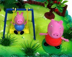 PEPPA PIG 12 Piece Birthday CAKE Topper Set, Featuring Peppa Pig and George Pig, Decorative Themed Accessories... N5