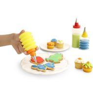 5 PCS Squeeze Bottles + 5 PCS Stainless Steel Piping Mouth + 1 PCS Spatula DIY Cake Baking Decorating Making Tools... N7