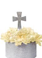 Unik Occasions Crystal Rhinestone Cake Topper - Silver Cross