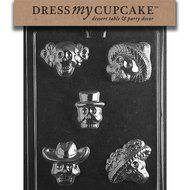 Dress My Cupcake Chocolate Candy Mold, Day of The Dead Skulls, Halloween
