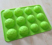 12 Cavity Hemisphere Shape Cake Pudding Jelly Chocolate Cookie Mold Handmade DIY Soap Candle Ice Mould