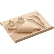 Kesper 69125 Kids Baking Set Of Beech Wood, Brown