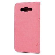 J7 Case,Samsung Galaxy J7 Case (2015 Version) - Wallet Embossed Butterflies Tree Premuim PU Leather Soft TPU Inner... N39