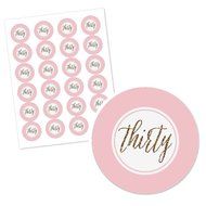 Chic 30th Birthday - Pink and Gold - Cupcake Wrapper &amp; Pick Birthday Party Kit - Set of 24 N2