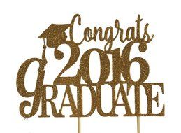 All About Details Gold Congrats 2016 Graduate Cake Topper N2