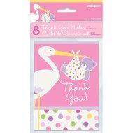 Pink Stork Girl Baby Shower Cupcake Kit for 24 N7
