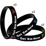 Pokemon Go Theme Silicone Wristband Bracelets [Set of 3] - Mystic [Blue] (1), Valor [Red] (1), Instinct [Yellow... N23