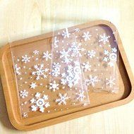 LingStar 100PCS Clear Christmas Gifts White Snowflake Bake Cookies Biscuit Candy Plastic Packaging Bags N12