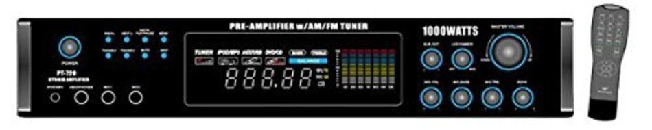 Pyle Home PT720A 1000-Watt AM/FM/Tuner Hybrid Amplifier with 70-Volt Output, Built-In Auto Mute Function And Music...