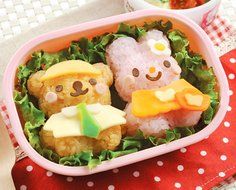OHF 6 in 1 Bento Accessories Enjoy Dressing up Dolls Family Rice Mold Onigiri Shaper and Dry Roasted Seaweed Cutter... N6
