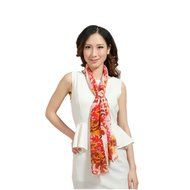 Banggood Lady Chiffon Peony Floral Scarves Beach Shawl Wrap Scarf
