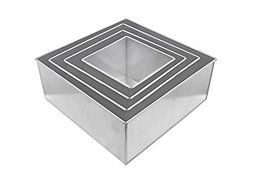 Euro Tins multi layer cake pans wedding cake pan Square 4 tier 5&quot; deep cake tin set N6