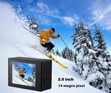 Sports Camera, 14MP 2.0 Inch 1080P Waterproof WIFI Action Camera with 2 Batteries and Accessories N6