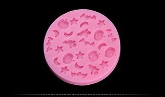 Topnew-Candy Cavity Silicone Chocolate Mold Candy and Gummy Moulds Star Moon H1627 N5