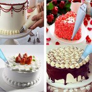 33-Piece Cake Decorating Kit Tips Stainless Steel Icing Tip Set Tools with 2 Silicone Pastry Bags 5 Reusable Couplers... N7