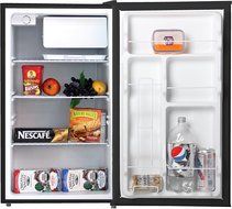 Midea HS-160R Compact Single Reversible Door Refrigerator with Freezer, 4.4 Cubic Feet, Black