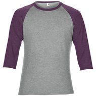 Anvil Unisex Two Tone Tri-Blend 3/4 Sleeve Raglan T-Shirt (M) (Heather Gray/Dark Green) N6