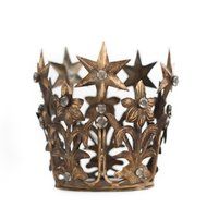 Gold Crown Cake Topper, Wedding Cake Topper, Antique Gold Crown, Small Santos Crown, Star Crown, Petite Crown,... N3